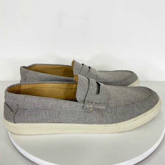 Nordstrom 1901 Napa Penny Loafers Men's Sz 13M Grey Linen Slip On Preppy Casual - Picture 9 of 11